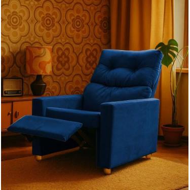 Imagem de Poltrona Reclinavel Do Papai e Mamãe Monica - Silverio Decor, Marinho