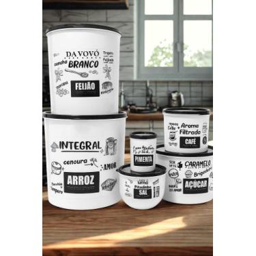 Imagem de Kit 6 Potes Plásticos Porta Mantimentos cozinha, organizador de alimen