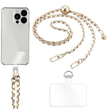 Imagem de Corrente transversal para telefone em couro turkalla+alça de ombro de 