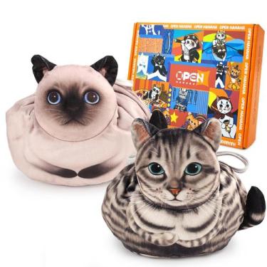 Imagem de Organizador de maquiagem Openhaha Drawstring Cat Travel Bolsa, pacote 