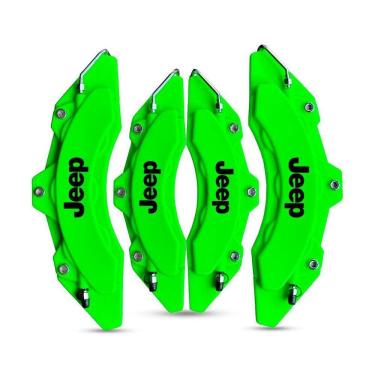 Imagem de Kit Capa De Pinça Para Jeep Freios Diant/Tras. 2 Pares Verde