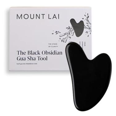 Imagem de Mount Lai Obsidian Gua Sha Ferramenta Facial – A Pedra da Transformação – Ferramenta de Escultura Facial de Pedra Obsidiana Preta 100% Genuína para Drenagem Linfática, Redução de Inchaço e Alívio da