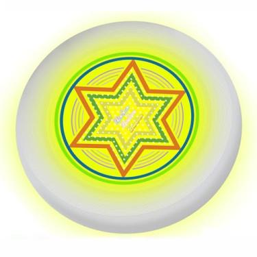 Imagem de ZhaoJum Disco voador brilhante de 49 LEDs - Brinquedo de disco recarregável com 3 modos inteligentes, design profissional de 175 g para jogos noturnos de praia/acampamento/quintal