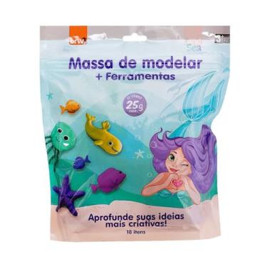 Imagem de MASSA DE MODELAR - SEA - 12 CORES - BLISTER C/ 4 FORMAS + 2 FERRAM.