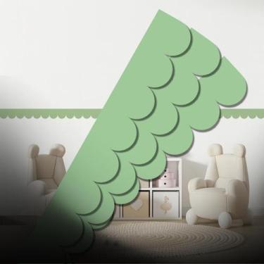 Imagem de Kit 2 Faixa Adesiva De Parede Barrado Ondinha Boho Autocolante - PAPEL