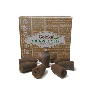Imagem de Incenso Cone Goloka Nature`S Nest - Massala Backflow 10 Und.