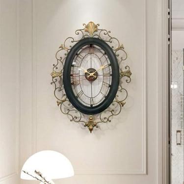 Imagem de YTHLZVBP Relógio de parede de arte moderna relógio de parede silencioso sem tique-taque relógio de quartzo para sala de estar, quarto, escritório, relógio de parede, estilo retrô, vintage, madeira