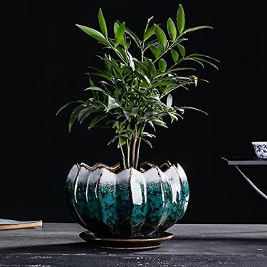 Imagem de TLTDSMY Vaso de cerâmica com personalidade criativa para escritório, mesa de trabalho, planta verde, suculentas, vaso de jardinagem, casa, escritório, peitoril da janela, paisagem, vaso de jardim