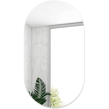 Imagem de LIFOND Espelho de casa de banho montado na parede espelho oval sem moldura, espelho de casa de banho, borda polida, montado na parede para sala de estar, espelho de quarto 45 x 70 cm
