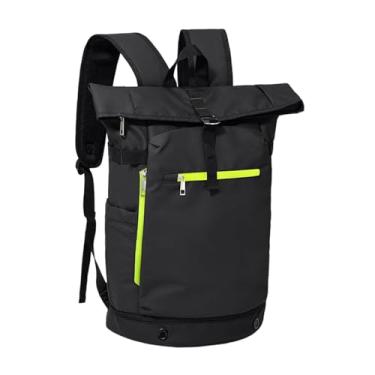 Imagem de predolo Mochila de tênis com rodinhas Mochila casual para o dia a dia Bolsa de tênis estilosa Bolsa de badminton para exercícios, deslocamentos, viagens ao ar, Preto Verde