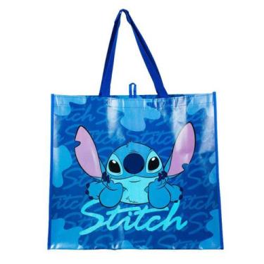Imagem de Sacola Feira Reutilizável Azul Escuro Stitch 44x49.5cm - Disney