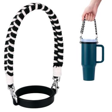 Imagem de Soledea Alça Para Garrafa De Água, Cordões Silicone Trançados À Mão, Suporte Transporte, Com Compatível Copo Stanley 8-40 Oz, Acessórios Térmica