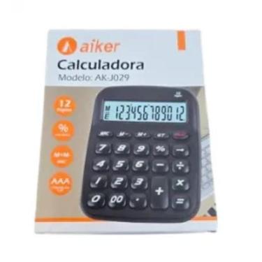 Imagem de Calculadora Eletrônica 12 Dígitos Aiker AK-J029 - Design Retrô e Funci