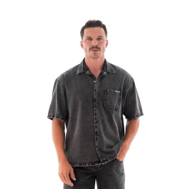 Imagem de Camisa Jeans Masculina Arauto Oversized Black