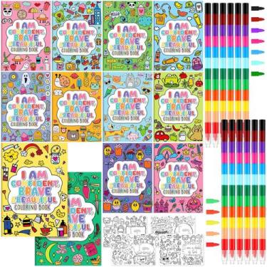 Imagem de Conjunto de livros para colorir Gueevin Inspirational com lápis de cor