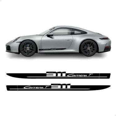 Imagem de Adesivos Faixa Lateral Para Porsche Carrera T 911 Preto - SPORTINOX