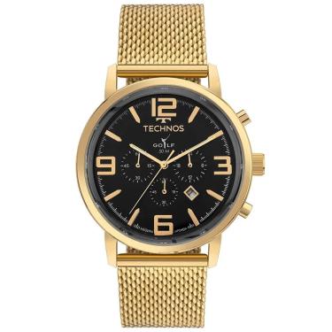Imagem de Relógio Technos Masculino Ref: Os20iqv/1p Cronógrafo Mesh Dourado