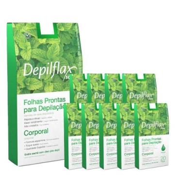 Imagem de 10cx Folhas Prontas Depilação Corporal Depilflax Hortelã 20u