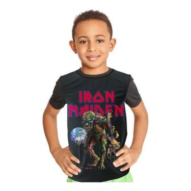 Imagem de Camiseta Infantil Banda Iron Maiden Full Print Ref:893 - smoke, Preto,
