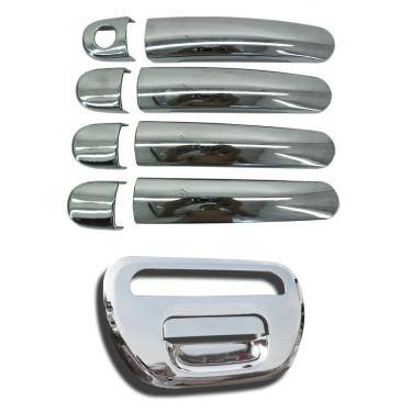 Imagem de Kit Aplique Cromado Maçaneta + Traseira Mitsubishi L200 Triton 2008 à 2013
