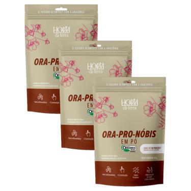 Imagem de Kit 3X: Ora-Pro-Nóbis em Pó Orgânica Horta da Terra 25g