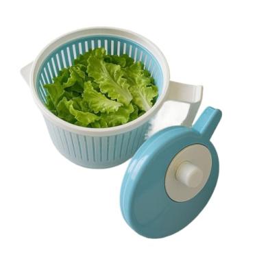 Imagem de Centrífuga Manual para Salada e Folhas – Secador de Verduras com Manivela, Secagem Rápida(Azul)
