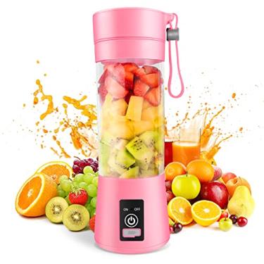 Imagem de Liquidificador portátil, liquidificador pessoal para batidos e vitaminas, liquidificador para cozinha, liquidificadores de tamanho pessoal com USB recarregável, copo de suco de frutas e vegetais de