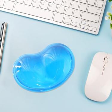 Imagem de Teclado mouse descanso de pulso suporte ergonômico almofada teclado descanso de pulso para escritório, casa, jogos, computador, laptop, azul
