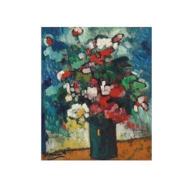 Imagem de Pôster e impressões em tela de flores vintage - reprodução de pintura de arte de parede famosa - buquê de flores 2 imagens para sala de estar 60 x 75 cm 24 x 29 pol sem moldura