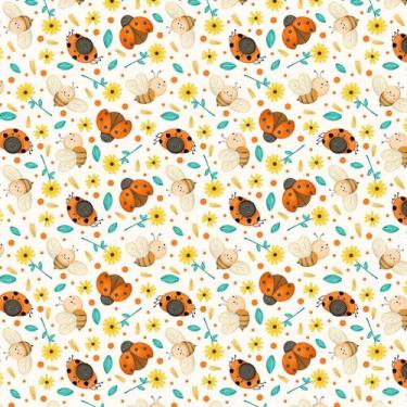 Imagem de Tecido Tricoline (Joaninhas e Abelhas) - Peripan - 50 x 150 cm - Ideal