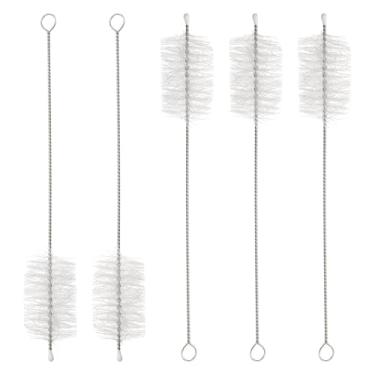 Imagem de HARFINGTON Conjunto de escovas de limpeza de palha, aço inoxidável 304 de comprimento e cerdas de nylon para garrafa de água, tubos de copo de canudo de silicone, branco (diâmetro externo de 30 mm