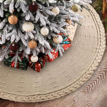 Imagem de YUJUN Saia de árvore tricotada de Natal marrom claro 121