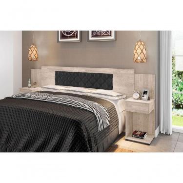 Imagem de Cabeceira Box Bruna Amarula Com Capitonê Preto