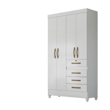 Imagem de Guarda Roupa 4 Portas Sobral Branco Rosa Lilás Azul 870440