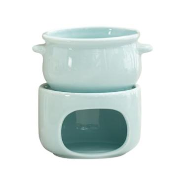 Imagem de Copo De Fondue Doce,Pote de Cerâmica com Aquecedor Resistente ao Calor - Canecas Para Derreter Chocolate Com Garfos - Para Queijo Marshmallow Manteiga Sobremesa Casamento Festa Aniversario