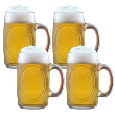 Imagem de Conjunto de 6 Copos de Cerveja em Vidro, Adequados para Bares, Restaurantes e Padarias, 350 ML(4 Unidades)