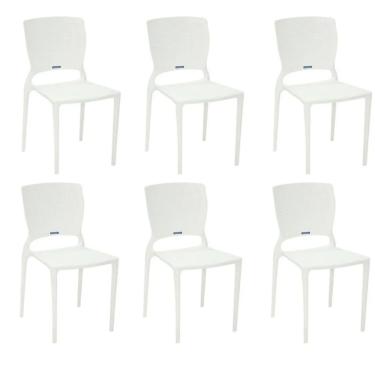 Imagem de Kit 6 Cadeiras Safira Branca Tramontina 92048/010