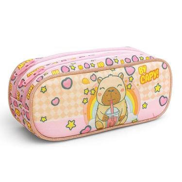 Imagem de Estojo Escolar Infantil Duplo Capivara - Gv Bolsas
