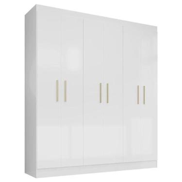 Imagem de Guarda Roupa Casal Ipê 6 Portas Branco Fosco - Kits Paraná