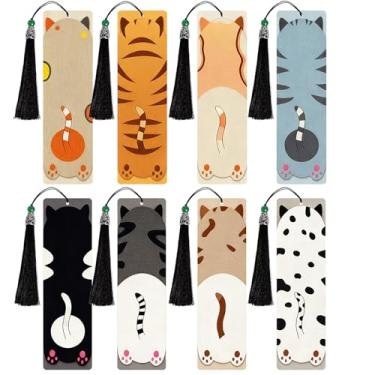 Imagem de HTTDMY 8 peças de marcadores artísticos de pintura de diamante, kits de artesanato de acrílico fofos presentes com borlas para mulheres adultas amantes de livros (Cat2)