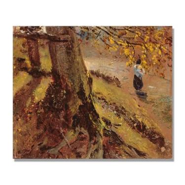 Imagem de NHLDZYH Arte de parede John Constable, (Tree Trunks), pôster de pinturas famosas, decoração de parede com impressão de imagem retrô de romantismo. Apenas tela 60 x 72 cm - 23,6 x 28,3 pol