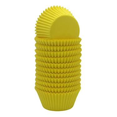 Imagem de Huaswan Forros amarelos para cupcake copos de papel à prova de graxa padrão, 300 unidades