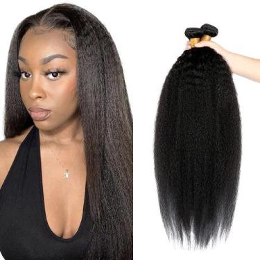 Imagem de Pacotes de cabelo NiegMeag Kinky Straight 100% Brazilian Remy Hair