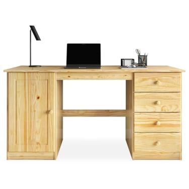 Imagem de IDIMEX Escrivaninha Madeira Mesa 4 Gavetas 1 Porta Manager