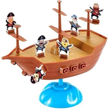 Imagem de Jogo Segura Pirata Brinquedo De Equilíbrio BARCO + 38 ACESSORIOS Interativo Para Crianças TABULEIRO NAVIO EQUILIBRISTA SALTA ESTIMULA CONCENTRAÇÃO DIVERSÃO EM FAMILIA DESAFIO