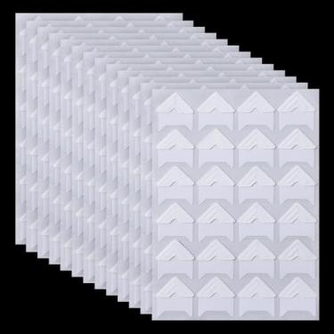 Imagem de Guduling 600 adesivos de canto de foto, adesivos autoadesivos de canto de scrapbook, cantos brancos para álbuns, álbum de fotos, livros de memória de diário, diários