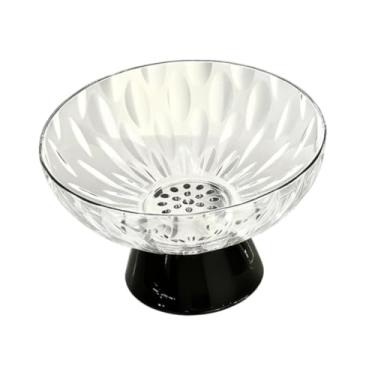 Imagem de Generic Fruteira elevada com orifícios de drenagem, bandeja para doces, acessório fácil de limpar, multifuncional para mesa de centro, base removível, Claro