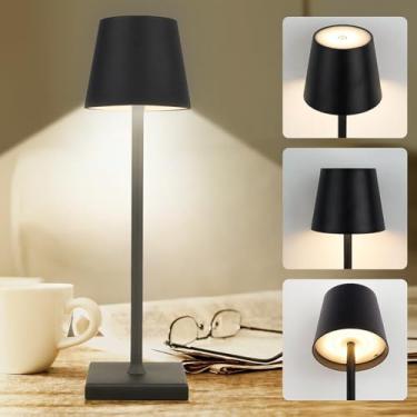 Imagem de Luminária e Abajur de Mesa Led Touch Sem Fio Recarregável 3 Em 1-3 Cores de Luz e Decorativa