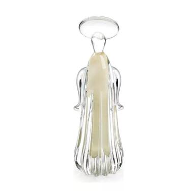 Imagem de Anjo Decorativo Imagem Cristal Murano Pérola São Marcos 28×10,5cm