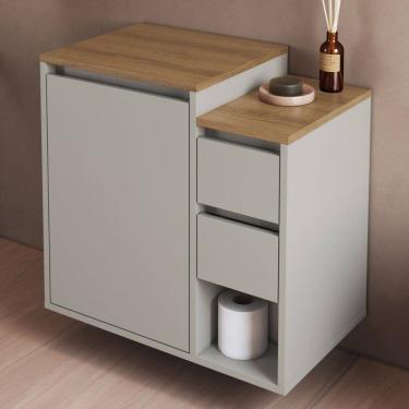 Imagem de Armário de Banheiro Bahamas 1 Porta 2 Gavetas Arenas - Art In Móveis